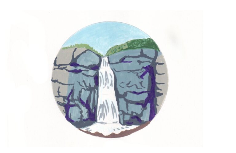 Illustration of Waterfall in Lumsdale, Derbyshire