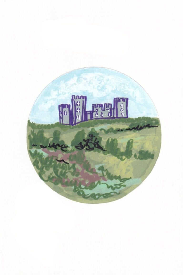 Illustration of Riber Castle in Matlock, Derbyshire.