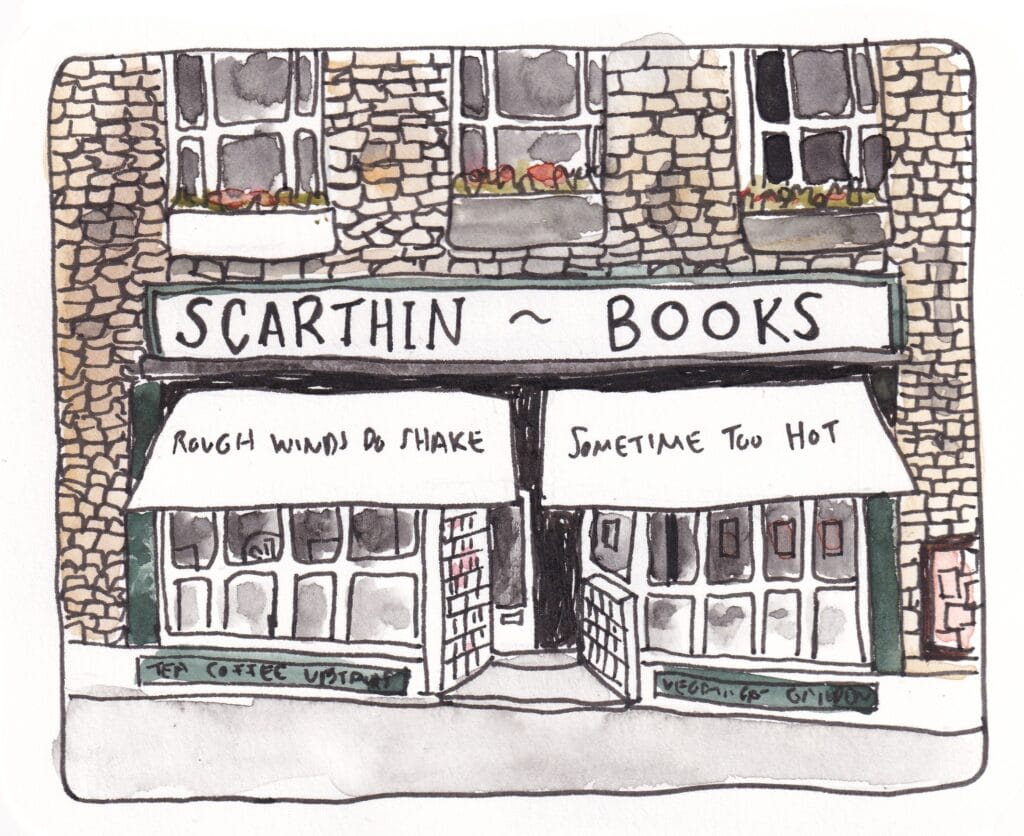 Illustration of Scarthin Books, Bookshop, Cromford, Derbyshire