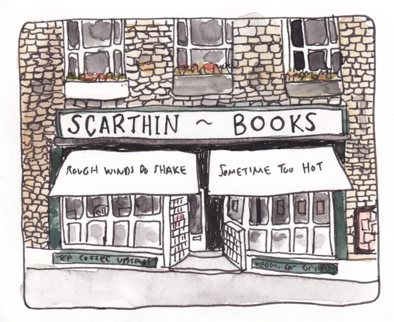 Illustration of Scarthin Books, Bookshop, Cromford, Derbyshire