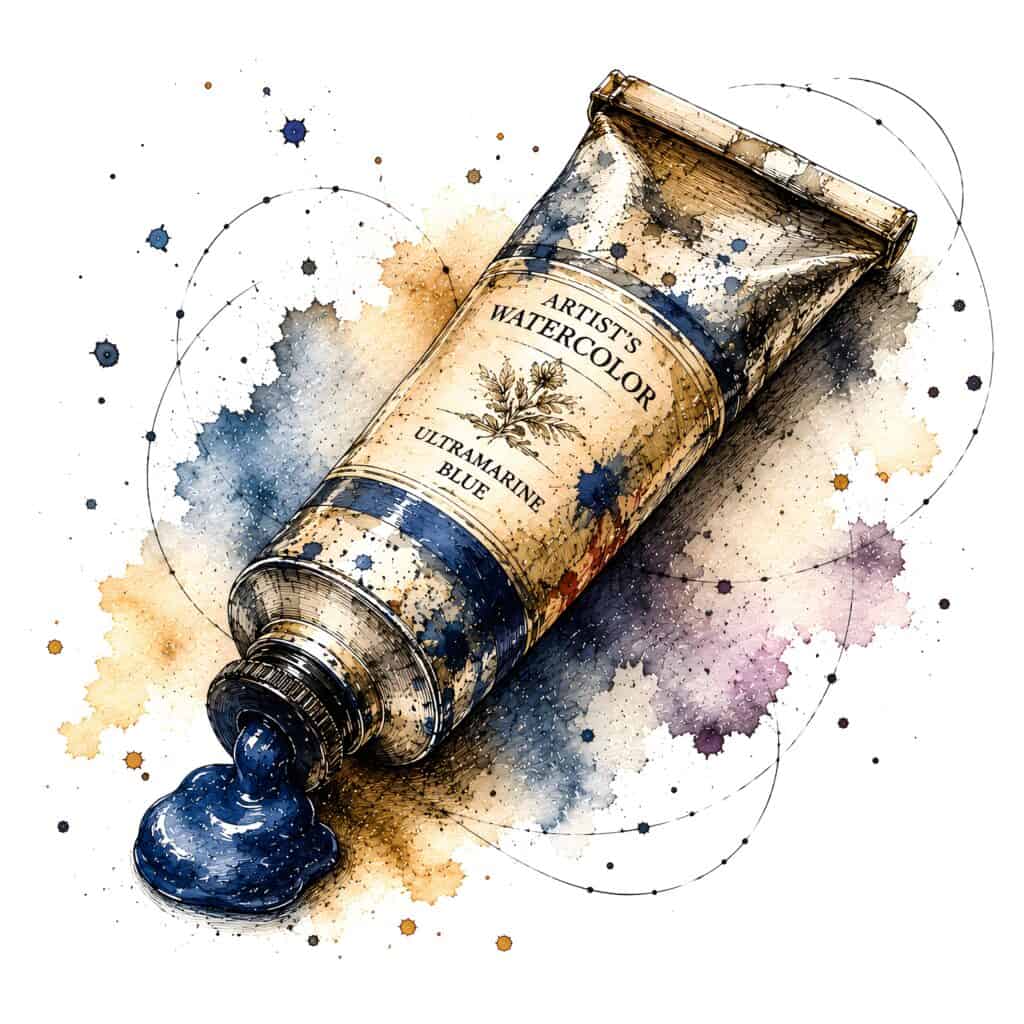 Illustration of a watercolour paint tube